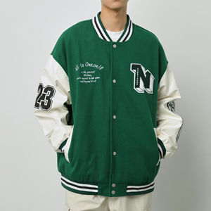 Chaqueta de cuero de lana Vintage de alta calidad para hombre, fina, para invierno, Otoño, béisbol, estilo universitario, decoración bordada de primavera - Product Image 4