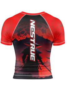 Rashguard MMA personnalisé à manches courtes pour homme, imprimé par sublimation, UPF50, avec tissu respirant à séchage rapide - Product Image 3