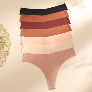 Custom Women's Ice Silk T-Shaped Oversized <b>Underwear</b> Low Waist Breathable Pure Cotton Crotch Thong Embroidery Sexy Bikini - Product Image 4