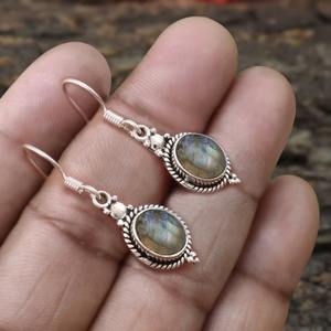 Pendientes de gota de piedras preciosas de labradorita bohemia de Plata de Ley 925 chapados en oro de la mejor calidad de la India para mujer, fiesta y regalo - Product Image 3