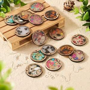 Factory Sale Custom Designer Wood Resin Earrings Classic <b>Vintage</b> Fashion Jewelry Earrings Irregular Shape Best Earrings - Product Image 2