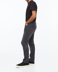 High Street Fashion Black Custom Logo Skinny Slim Fit Jeans Boot Cut Design 3D Pattern Impermeable Característica Botón Pantalón para hombres - Product Image 6