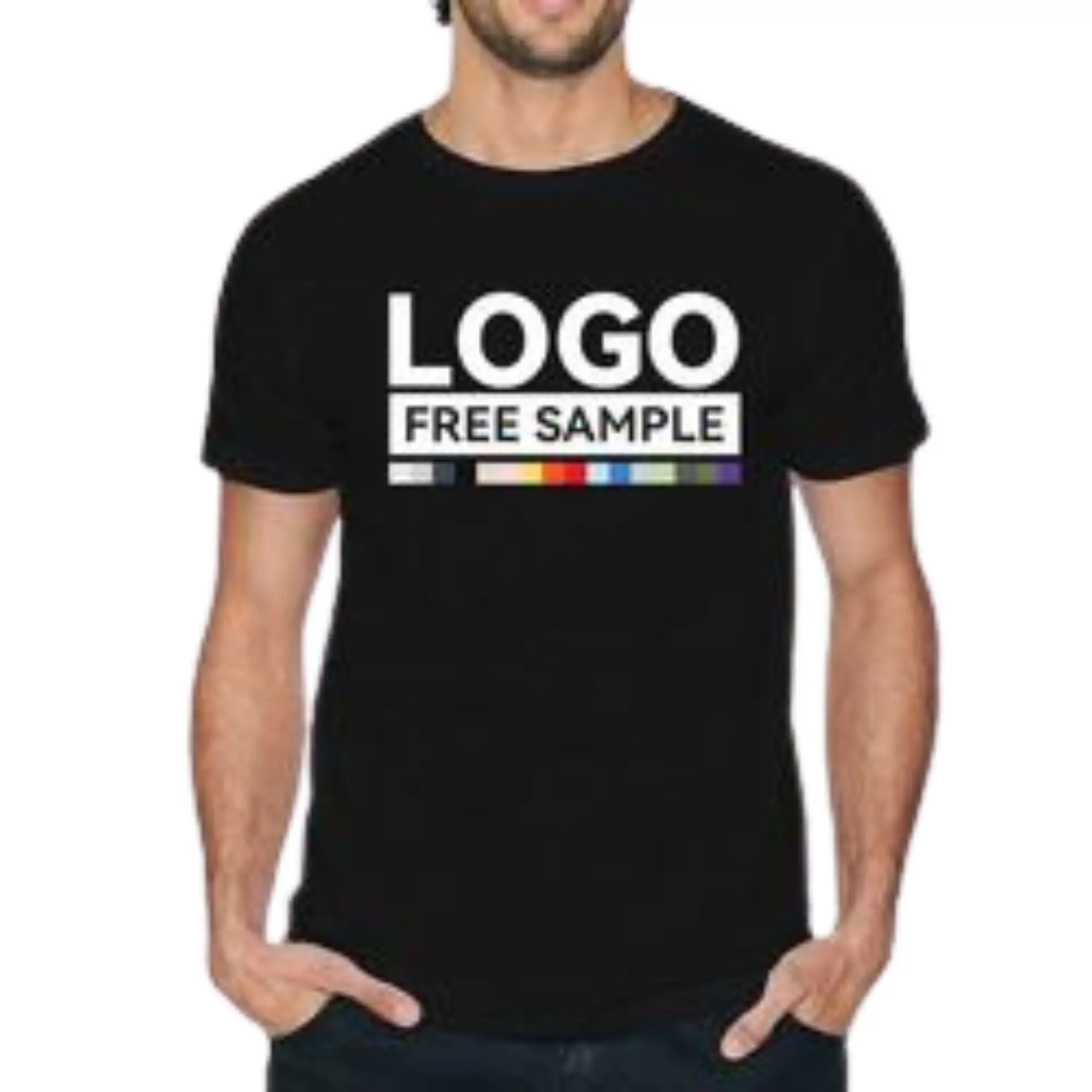 Camisetas de alta calidad 200 gsm 100% algodón para hombre, Camiseta con estampado personalizado de talla grande