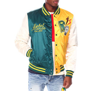 Chaqueta de Invierno para Hombre, Estilo Universitario, Informal, de Satén, Tipo Bomber, Chaqueta Universitaria para Hombre - Product Image 1