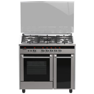 Cuisinière à gaz semi-professionnelle 60x90 autoportante en acier inoxydable SABAF avec triple brûleur et four à gaz avec lave-vaisselle - Product Image 1