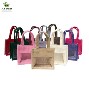 Bolsas transparentes con logotipo y diseño personalizables, hechas de yute, bolsas de compras 100% ecológicas - Product Image 4