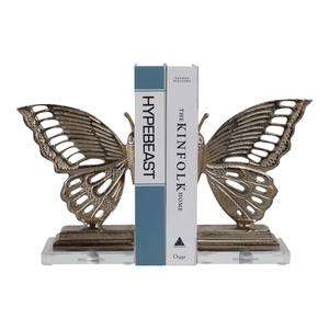 Nature Inspired Butterfly Metal <b>Bookends</b> Perfect For Bedroom Living Space And Decor Enhancement Wholesale From India - Product Image 1