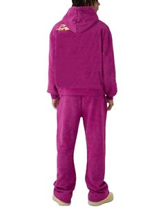 ชุดวอร์มผ้าฟลีซสำหรับผู้ชายเสื้อมีฮู้ดฟอกสีแบบวินเทจขนาดใหญ่มีโลโก้ตามสั่งมาใหม่2025 - Product Image 2