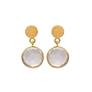 Pendientes de plata de ley 925 con gema de cuarzo, novedad - Product Image 1