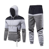 Ensemble de survêtement à capuche pour homme, color block, décontracté, manches longues, pantalon à cordon, polyester, Trackstar, OEM, marque privée