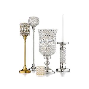 À la mode cristal ouragans bougeoirs mariage table décorative pièce maîtresse argent plaqué ouragans titulaires - Product Image 6