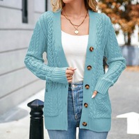 Pulls cardigan pour femmes en laine 100% de couleur unie fabriqués au Pakistan, style streetwear, personnalisables, haute qualité