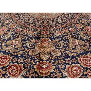 Tapis en soie noué à la main Gulmarg bleu avec motif médaillon pour usage domestique - Pae-6383 - Product Image 3