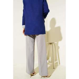 Women's Casual Waist Striped Palazzo Trousers Stone Colored Long XL Wide-Leg Breathable Features <b>Applique</b> Decoration Wrinkled - Product Image 4