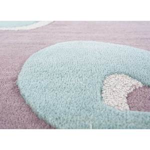 Alfombra de Lana y Viscosa Hecha a Mano en Rosa Confeti y Morado con Patrón Abstracto para Uso Doméstico-TNQ-1528 - Product Image 1
