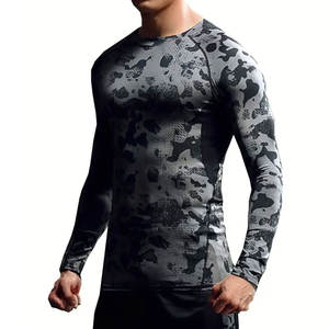 Camiseta de Compresión de Manga Larga para Hombre, Color Sólido, Transpirable, Ecológica, de Secado Rápido, para Gimnasio, Fitness, Running - Product Image 2
