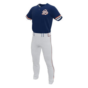 Wholesale 100% Polyester Custom Baseball Jerseys Breathable Men <b>Embroidery</b> Baseball Wear Sublimation Embroidered Logo Uniforms - Product Image 4