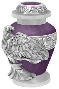 Ange de chagrin Urne souvenir violette Mini Memorial Custom Engraved Heart warming Ashes Tribute - Product Image 5