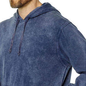 Sweat-shirt à capuche personnalisé pour homme, uni, surdimensionné, en coton, pull-over vintage, lavage à l'acide, confortable - Product Image 3