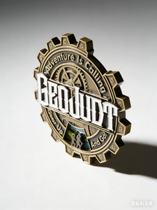 Custom <b>Antique</b> Rotating <b>Compass</b> Geocoin | Interactive Travel Path Reveal Design | Metal Adventure Collectible for Geocaching - Product Image 6