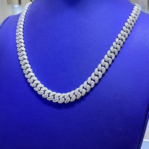 Qualité d'exportation VVS Moissanite Diamant Argent Sterling 925 Glacé Hip Hop Cubain Lien Chaîne Collier Luxe Bling Bijoux pour Hommes - Product Image 3