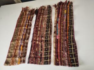 Elegant Reversible Silk Patches <b>Scarf</b> Long Length <b>Neck</b> Wraps with Colorful Stripes Lightweight Soft for Daily Use for Spring - Product Image 3