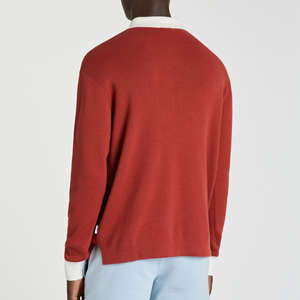 Nouveaux sweats à capuche pour hommes, sweat-shirt décontracté, mode polyvalente, patchwork, polo uni, 100% coton, col décontracté, manches longues, polos - Product Image 4