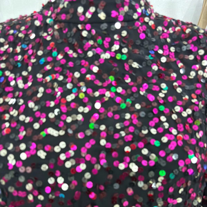 Nueva moda señoras elegante fiesta de noche vestido de cóctel manga larga cuello cuadrado recto rebordear bordado brillante Natural - Product Image 1