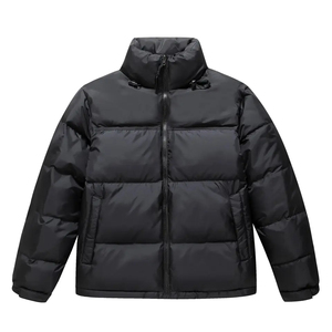Chaqueta acolchada de alta calidad personalizada para hombre 2024, abrigo negro de burbujas de invierno con cuello levantado para clima frío - Product Image 6