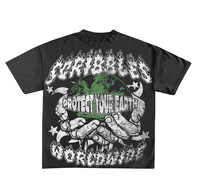 Dtg Print Streetwear Graphic Tees T-shirts Plus Size T-shirt pour hommes en détresse délavé à l'acide T-shirt surdimensionné vintage personnalisé pour hommes