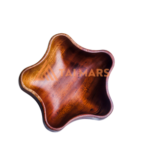 Assiette de collation de fruits en bois massif irrégulière de haute qualité grandes assiettes de service à salade en bois bols en bois de ruber TAIMARS - Product Image 3