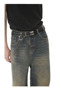 กางเกงยีนส์แฟชั่นกางเกงยีนส์ขาตรงขากว้างสำหรับผู้ชายขนาดพิเศษออกแบบได้เองสำหรับทุกเพศกางเกงมีสไตล์ทันสมัยมาก - Product Image 4