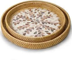 ชุดถาดรองแก้วมุกและไม้ไผ่โมเสกแผ่นรองเครื่องดื่มที่มีสไตล์สำหรับพื้นที่อยู่อาศัย - Product Image 3