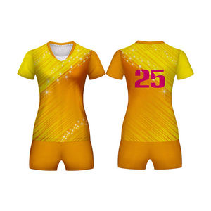 Uniforme de volley-ball de conception unique de la fabrication populaire prix d'usine ensembles à la mode de grande taille pour adultes toutes les couleurs imprimées - Product Image 5