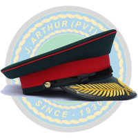 Uniforme d'officier sur mesure de qualité supérieure Porter un chapeau à visière Professionnel Brodé à la main Officier Peak Hat Fabricants
