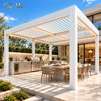 Pergola à toit à lamelles électriques sur mesure en aluminium, auvent de cuisine extérieure pour îlot BBQ, comptoir et bar de jardin