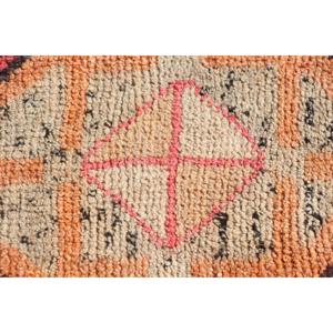 Alfombra Turca de 3.4x10.6 pies, Alfombra Vintage, Alfombra de Lana con Diseño de Camuflaje Naranja Marrón - Product Image 5