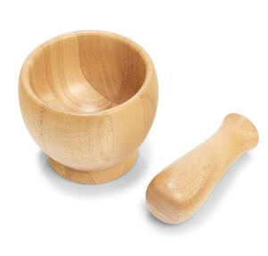 Unique Design 100% Mortar and Pestle Set Wholesale Supplier Home Kitchen Salt Spice Wood Mortar and Pestle Set Top Quality - Product Image 3
