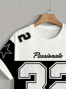 2026 camisetas deportivas de moda y sueltas de verano para hombres, camisetas impresas con figuras de letras personalizadas al por mayor - Product Image 5