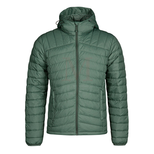 Chaqueta de nailon acolchada ligera personalizada para hombre, abrigo de invierno impermeable de calle alta, capucha, cierre de cremallera, algodón 100% - Product Image 1