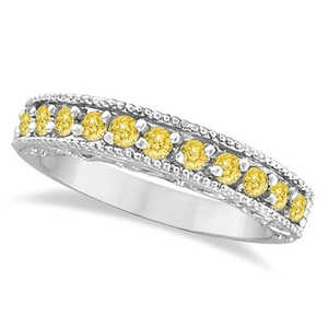 Anillo de Oro Blanco de 14k con Diamante Amarillo Fantasía Tipo Canario de 0.50ct - Product Image 1
