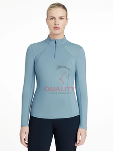 Couche de base pour femmes équestres couche supérieure évacuation de l'humidité séchage rapide extensible respirant tissu léger couche de base haut - Product Image 4