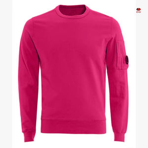 Sudadera de Forro Polar Sólido al por Mayor de Fábrica para Hombre, Estilo Pullover de Manga Larga, Sudadera Casual Holgada con Cuello Redondo al por Mayor - Product Image 2