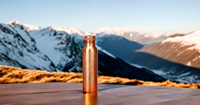 Bouteille de sport en cuivre 100% pur, faite à la main - 1000 ml, réutilisable, écologique, anti-corrosion, sans joint, avec couvercle à vis, personnalisable