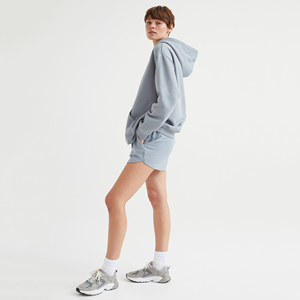 ชุดออกกำลังกายในยิมผ้าฝ้าย100เปอร์เซ็นต์เสื้อมีฮู้ดและกางเกงขาสั้นสำหรับผู้ชายเสื้อสเวตเชิ้ตสวมใส่สบายแขนยาวสำหรับฤดูหนาว - Product Image 5