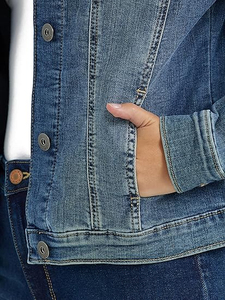 Latest Best Quality Women's Denim Jackets Heavyweight For Wrangler <b>Soft</b> Washed Fade Resistant Double Stitched Jacket For Women - Product Image 4