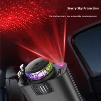 Chargeur rapide USB-C PD avec double cordon rétractable, adaptateur voiture pour téléphone portable et diffuseur d'aromathérapie, lumière d'ambiance ciel étoilé