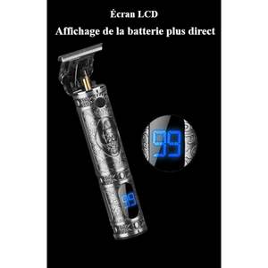 Tondeuse à cheveux professionnelle en acier inoxydable T9, rasoir à barbe, étanche IPX7, batterie rechargeable USB réglable - Product Image 2