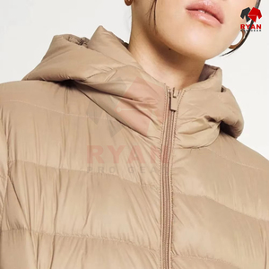 Premium Materials Custom Logo <b>Puffer</b> <b>Jacket</b> Hooded Zipper Closure <b>Waterproof</b> Knitted Bubble <b>Jacket</b> For <b>Women</b> - Product Image 6