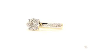 Anillo de Diamantes de Lujo con Racimo de Oro para Mujer, Elegante Banda de Oro y Plata de Dos Tonos, Regalo de Compromiso, Boda, Novia - Product Image 5